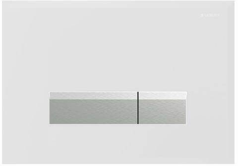 Geberit Sigma40 Betätigungsplatte 115600KQ1 weiss/Aluminium gebürstet, 2-Mengen-Spülung