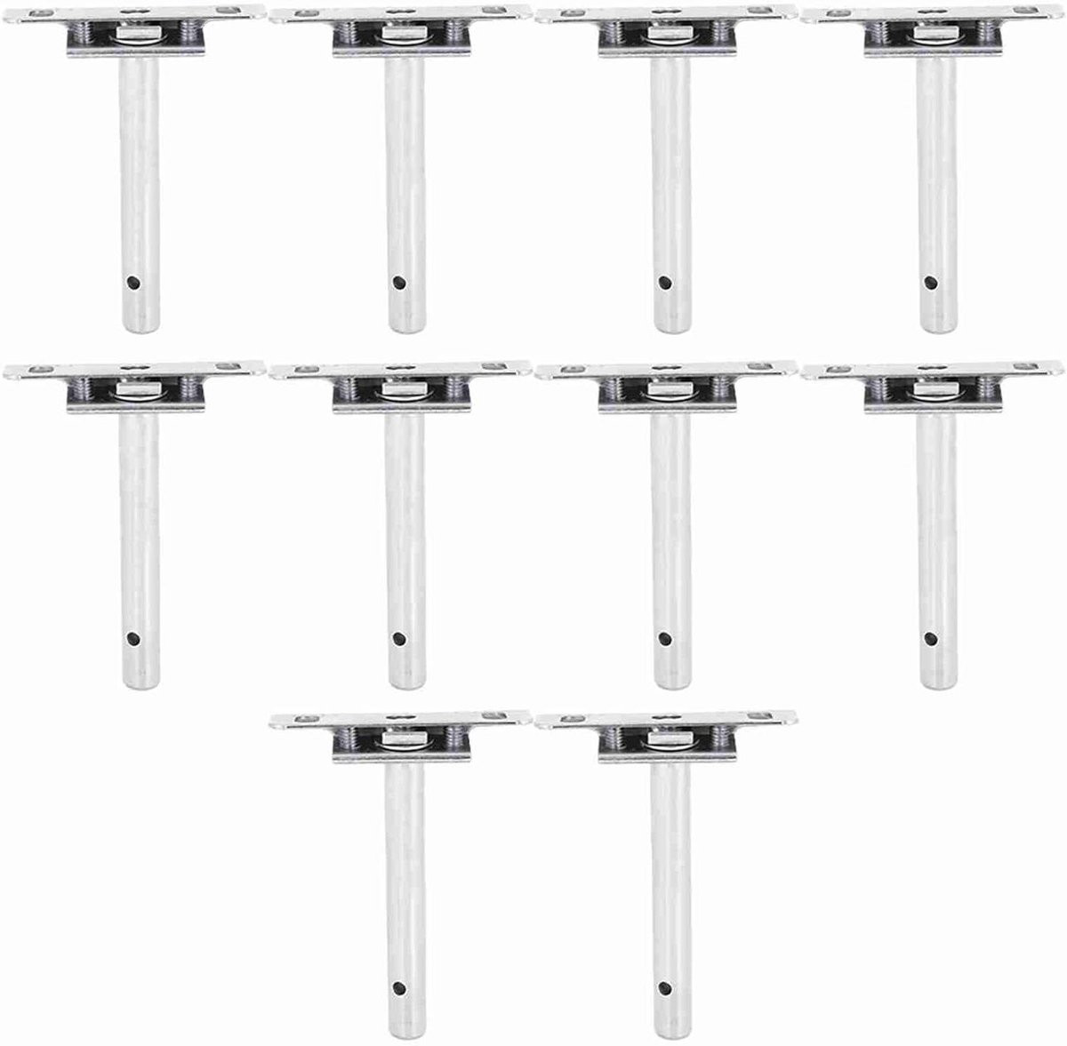 Zilverkleurige Zwevende Plankdragers - Onzichtbare Wandsteunen - 10 stuks van 10 cm