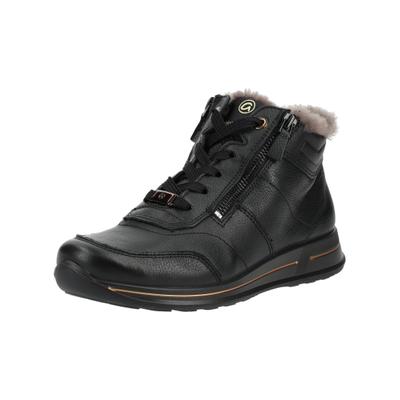 Sneaker ARA "Ara Sneaker Leder", Damen, Gr. 39, schwarz, Leder, Schuhe Sneaker