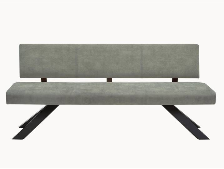 Sitzbank Aurana - 240 cm - Metallfuß - Wollfilz - hellgrau