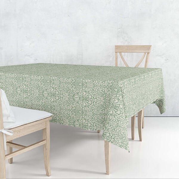 William Morris Acorn Green 132x178cm Cotton Tablecloth