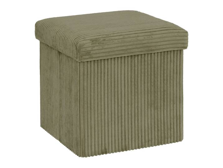 Pouf pliant cotelé Arum Vert - Basika