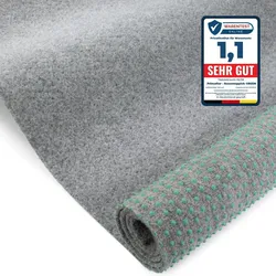 Rasenteppich GREEN | Grau | 1,33m x 20,00m | Meterware Outdoor-Bodenbelag mit Noppen | wetterfest