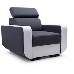 SESSEL ITERO, Polstersessel Klassisch Loungesessel, Geflochtener Stoff Grau