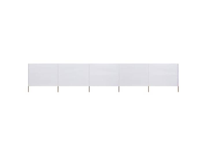 Paravent 5 panneaux Tissu 600 x 80 cm Blanc sable