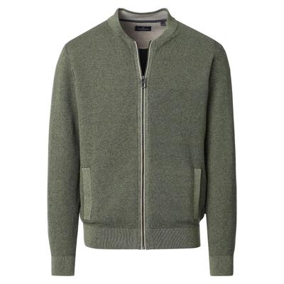 Strickjacke CASAMODA "CASAMODA Strickjacke uni", Herren, Gr. S, grün, 100% Baumwolle, Strickjacken Strickjacke