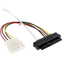 InLine Mini SAS HD Kabel, SFF-8643 gewinkelt zu 4x SFF-8482 (29-pol.) + Strom, 0,5m (50 cm, Mini-SAS, SAS), Interne Kabel (PC)