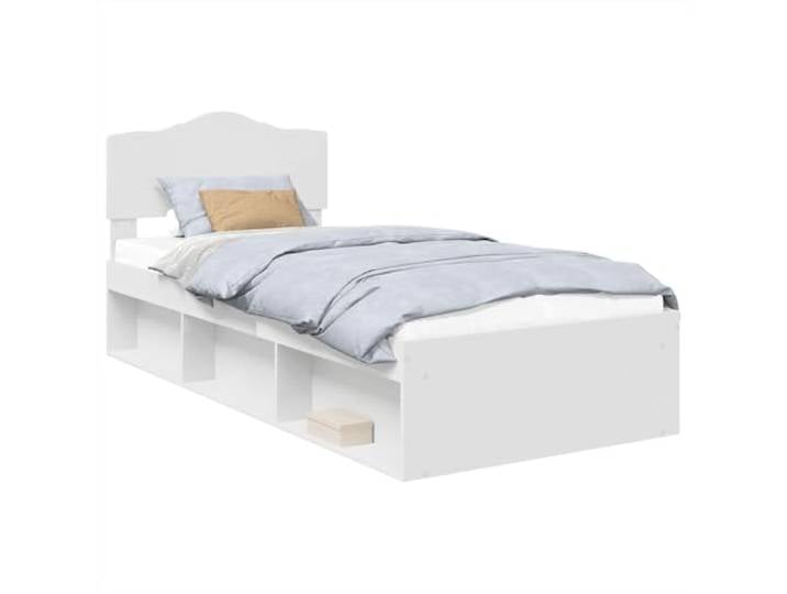 HMDNGOUT Bettrahmen mit Kopfteil Weiß 100 x 200 cm Massives Kiefernholz Bettgestell Kiefernholz Bett 100x200