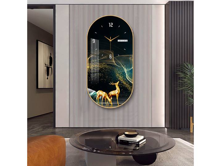 Horloge murale de luxe moderne salon ménage mode restaurant peinture décorative créative tenture murale horloge silencieuse