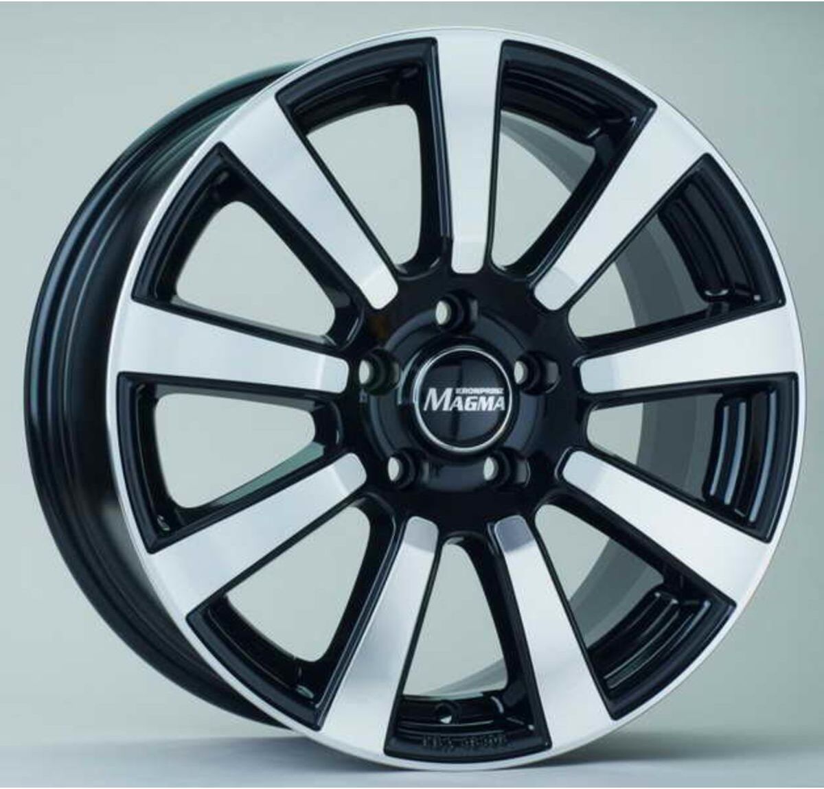 Alufelge 16 zoll MAGMA Interio 5x112 7J ET45, Farbe Schwarze Lava Poliert