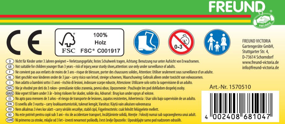 Freund Victoria Kinderspitzschaufel 75 cm Stiel