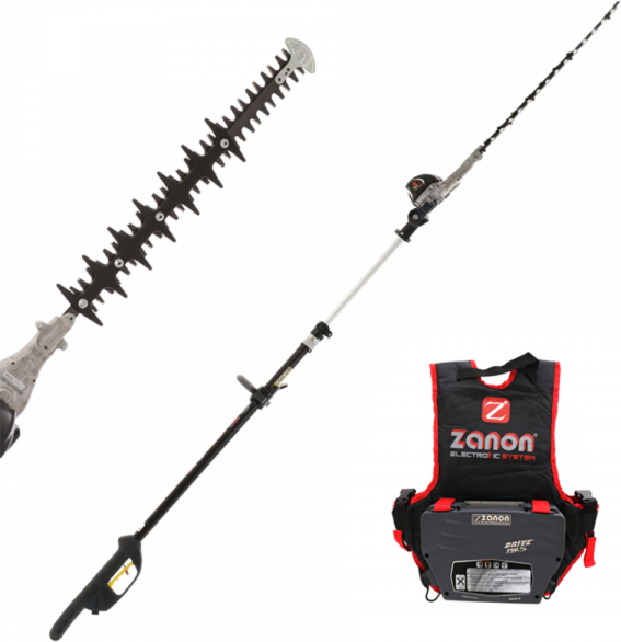 Zanon Raptor 600 - Taille-haie à batterie sur perche télescopique 50.4V/6.4Ah - Lame de 60 cm
