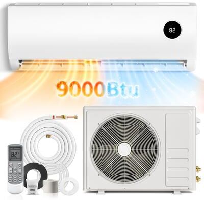 / 9,000 BTU Portable Air Conditioner & Heat Pump, Low Noise, Energy-Efficient Climate Control for Home, Office & RV.