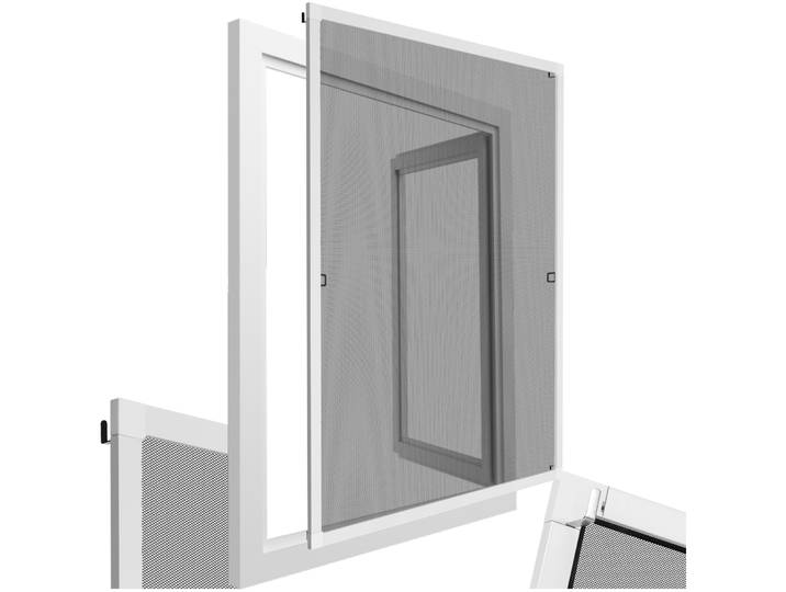 Fliegengitter mit Aluminiumrahmen für Fenster - 100 x 120 cm, weiss