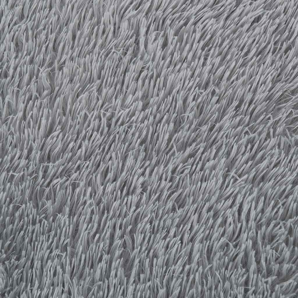 Latitude Run Solid Colour Area Rug Silver grey Square 120cm
