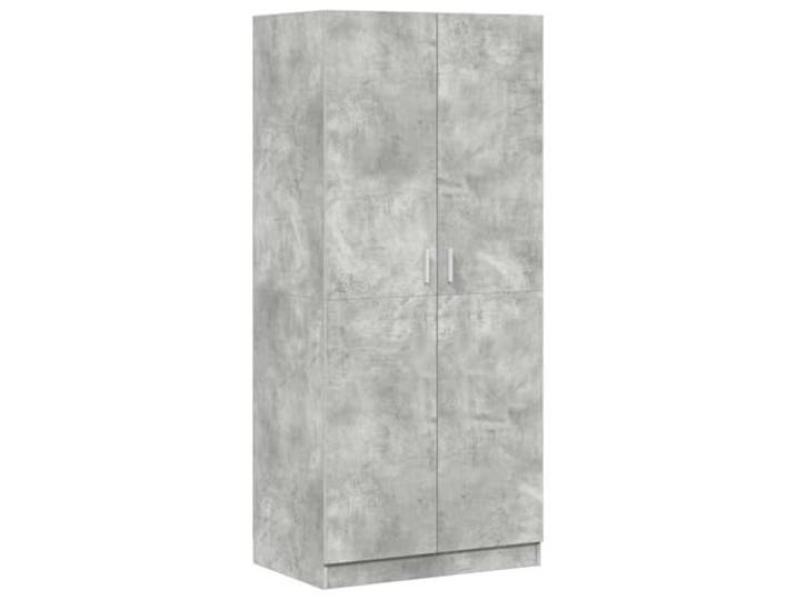 HBBMGYD Kleiderschrank, Betongrau, 80 x 52 x 180 cm, Holz Kleiderschrank, großes Fach, gefaltete Kleidung, Accessoires, Hüte, Handtaschen, einfache Montage, einfache Reinigung