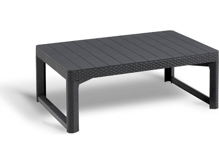 Allibert Table de jardin Lyon\, couleur : gris graphite\, hauteur réglable