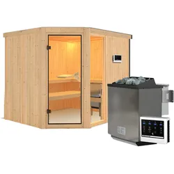 Karibu Sauna Fiona 3-9kW Bioofen-Steuergerät-OhneDachkranz
