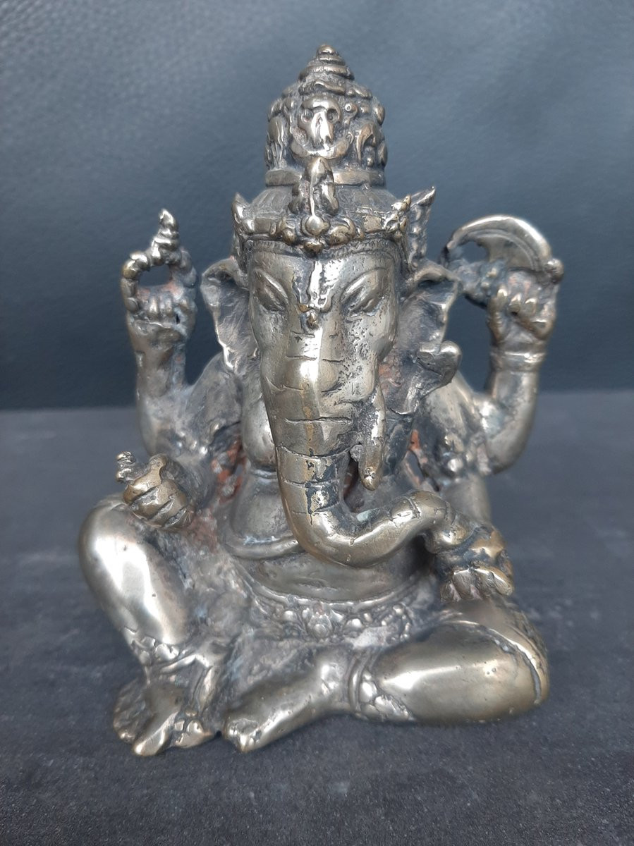 Ganesh Ganapati statuette van bronskleurige legering voor op tafel