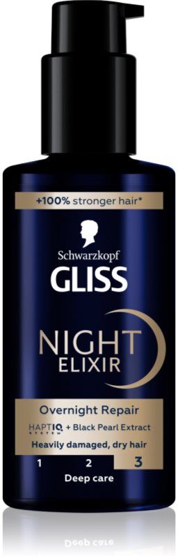 Schwarzkopf Gliss Night Elixir élixir sans rinçage pour cheveux abîmés 100 ml