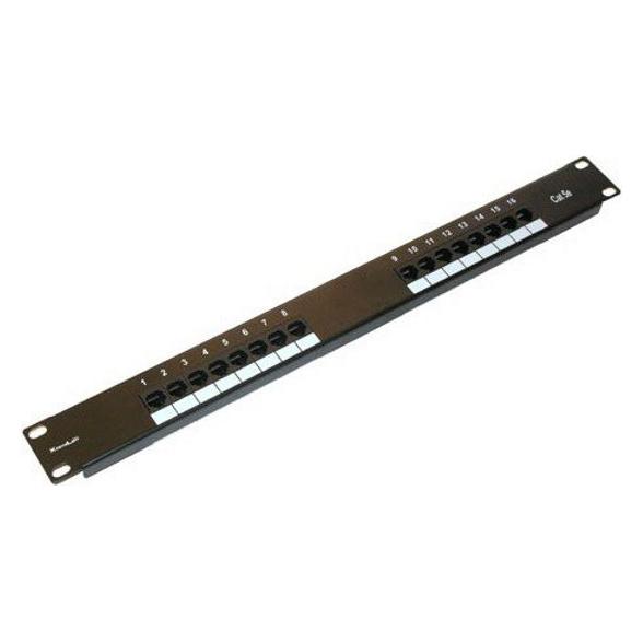 XtendLan 19" Patch panel 16port, UTP, Cat5E, 30µm, duální svorkovnice, černý (XL-PP19-16C5UD)