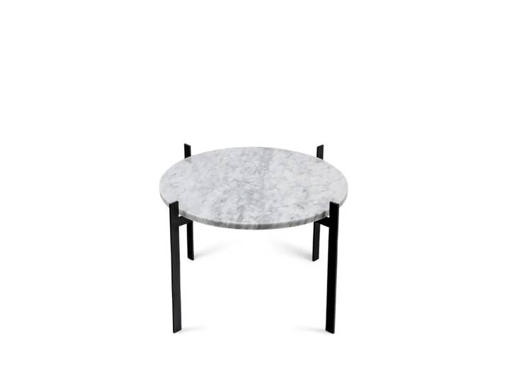 OX Denmarq Single Deck Tablettisch Marmor Weiß, Schwarzes Gestell