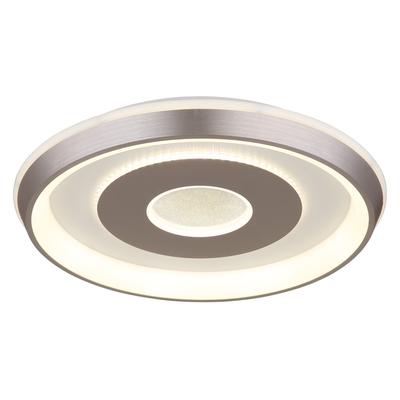 GLOBO LIGHTING Deckenleuchte "WILLIAMSON", silber (weiß matt), Ø 49cm H: 7cm, 1 Stk., Leuchten, Deckenlampe Wohnzimmer-Leuchte Schlafzimmer-Leuchte Flur Küche, Deckenleuchte