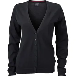James & Nicholson Damen V-Ausschnitt Cardigan JN660 black XS