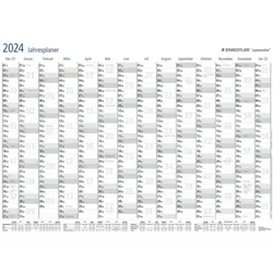 STAEDTLER Jahresplaner Lumocolor, DIN A1, incl. Stift + Klemme, gerollt, korrigierbarer Jahreswandplaner, trocken abwischbar, mit den wichtigsten Feiertagen