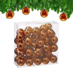 Relaxdays Weihnachtskugeln im 50er Set Orange,Silber