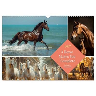 A Horse Makes You Complete (Wall Calendar 2027 DIN A3 landscape), CALVENDO 12 Month Wall Calendar