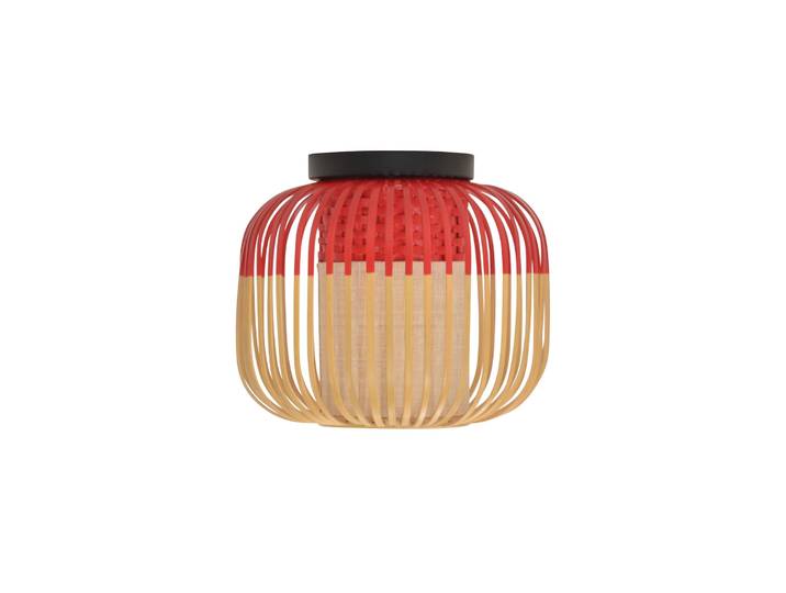 Plafonnier Bamboo XS, rouge, Ø 27 cm - Forestier - Couloir - Design - Bambou - À ampoule unique