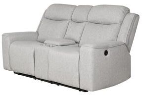 Klair Living "Contemporary Upholstered Reclining Loveseat with Console and Cup Holders - 39.00""D x 70.00""W x 41.00""H"