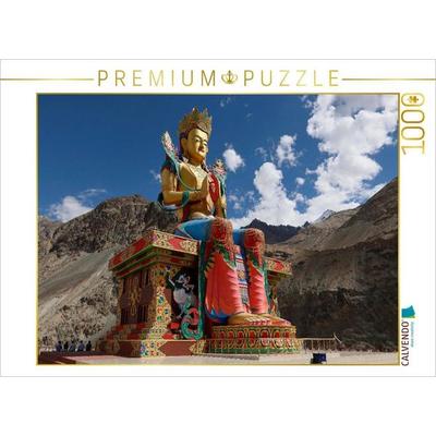 CALVENDO Puzzle Statue of Maitreya Buddha (höhe ca. 32m) im Nubra-Tal | 1000 Teile Lege-Größe 64x48cm Foto-Puzzle für glückliche Stunden