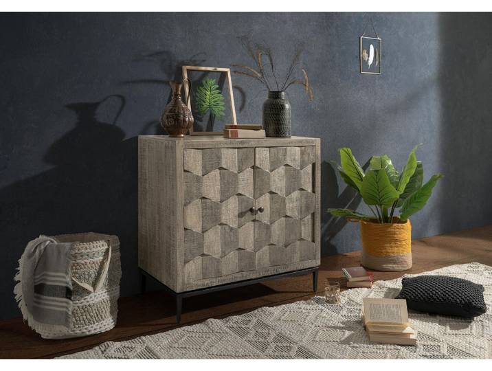 Kommode Mango 86x46x86 grau lackiert STILMÖBEL #108