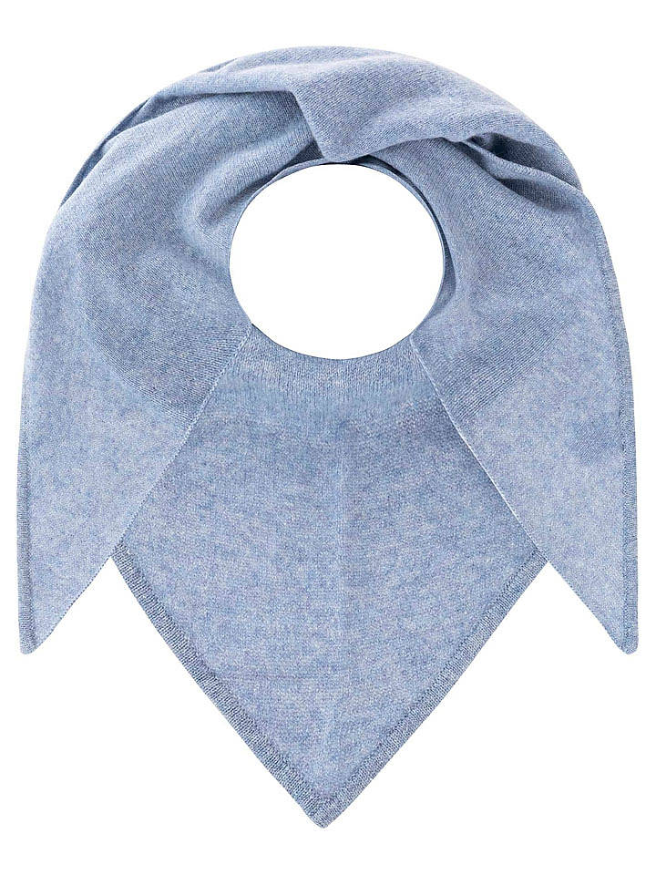 Zwillingsherz Kaschmir-Dreieckstuch in Hellblau - (L)174 x (B)70 cm - onesize