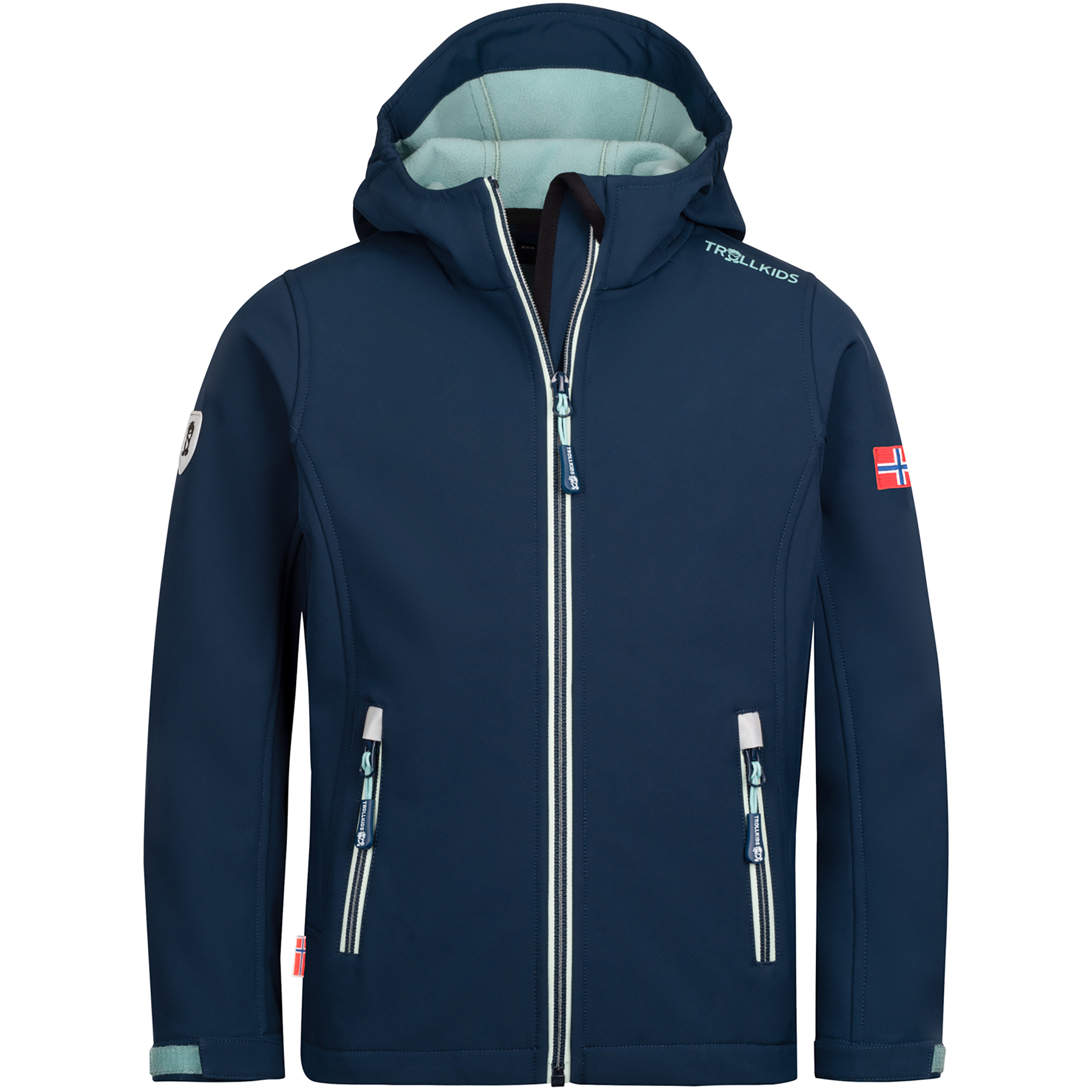 Trollkids Trollfjord Kinder Softshelljacke blau Größe 104 Trekking Isolierend Wasserabweisend