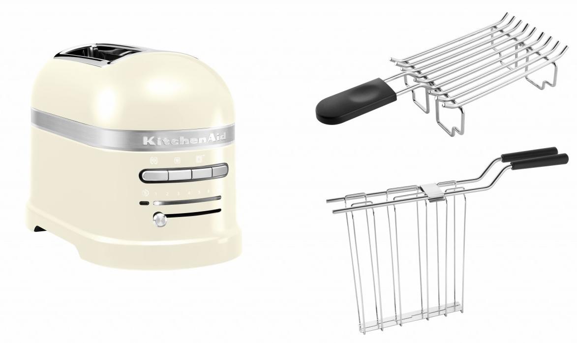 KitchenAid Set 1, Toaster + Brötchenaufsatz Artisan 5KMT2204 Crème