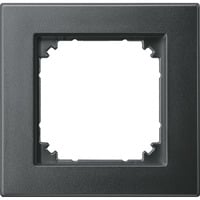 Rahmen einfach, Thermoplast edelmatt, Schutzart IP20, Schlagfestigkeit IK02, 85,8x83,4x10,1 mm anthrazit, Retail