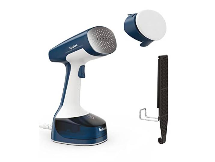 Tefal DT7130 Access Steam Easy Dampfbürste 1400 Watt 150 ml Wassertank 2,6 m Netzkabel bis zu 8 Min. Steamen schnelles Aufheizen 25 g/Min. kontinuierliche Dampfabgabe Weiß/Blau