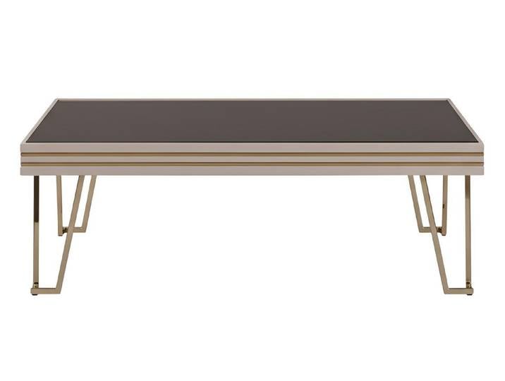 JVmoebel Couchtisch Minimalistischer Couchtisch Goldfarbe Metallrahmen Glatte Ecken