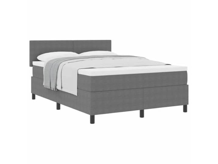 KTHLBRH Boxspringbett Hellgrau 140 x 190 cm Kopfteil verstellbar, Taschenfedern, Rahmen aus Holz, Traglast 280 kg