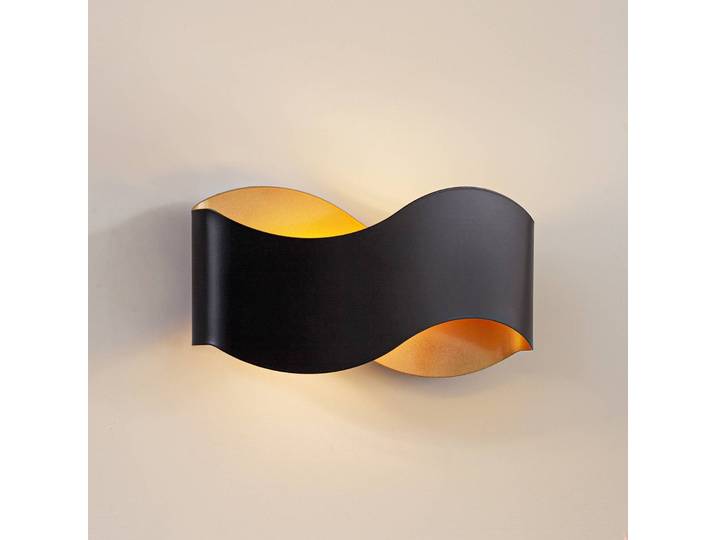 Wandleuchte Dailin Lindby, dimmbar, schwarz, für Wohn- / Esszimmer, Metall, Modern