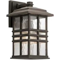 Elstead Lighting, Gartenbeleuchtung, Beacon Square Aussen-Wandleuchte E27 36cm Ältere Bronze IP44 Anti-Meerwasser (360 lm, E27, IP44)