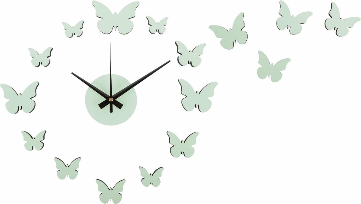 Karlsson Wandklok Diy Butterfly Groen Ø35cm Scandinavisch Design