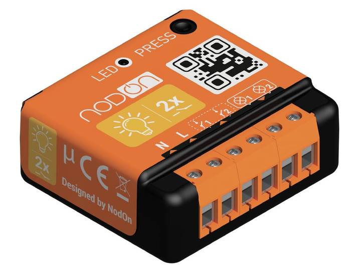 NODON\, module encastré EnOcean 2 canaux 1\,1kW\, orange