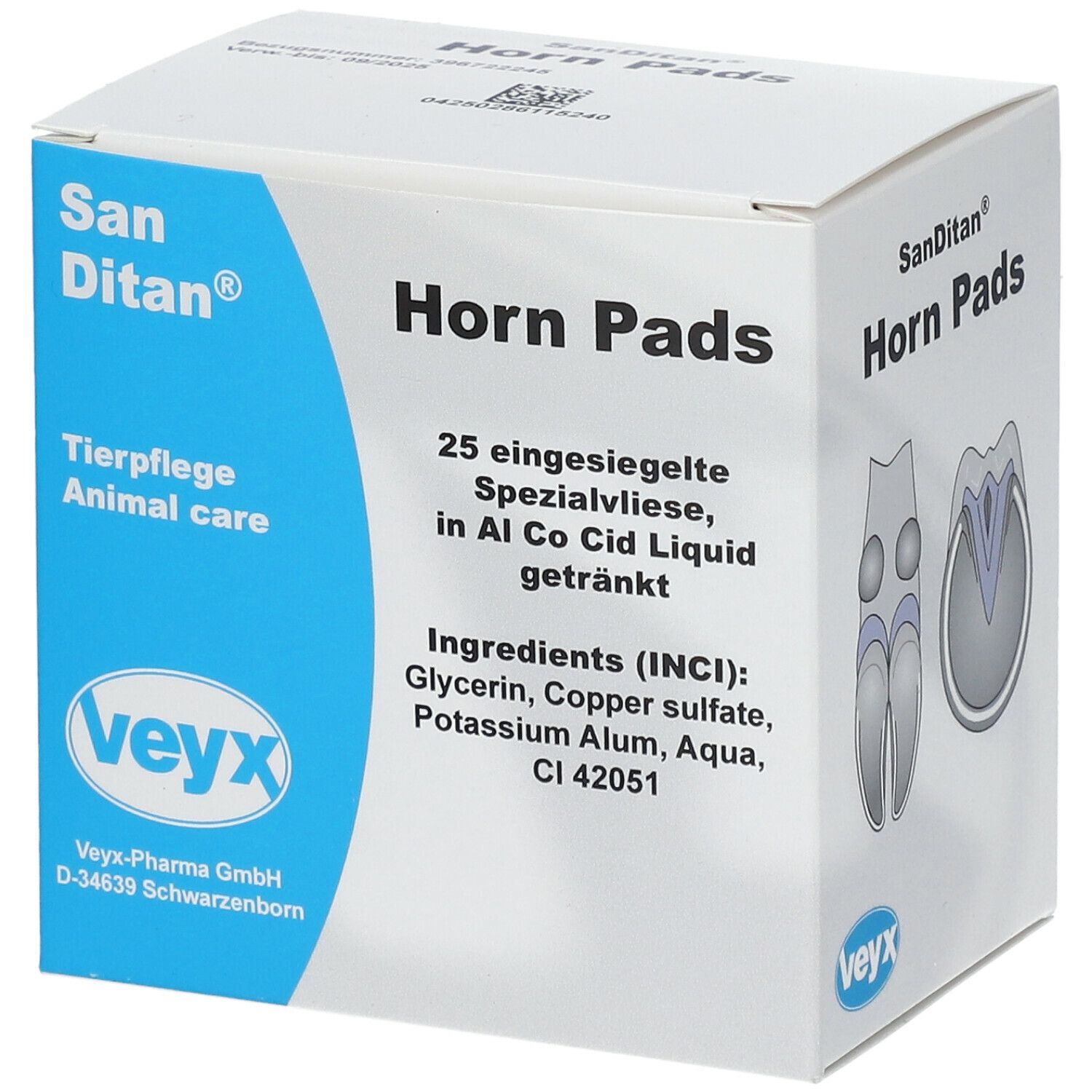 Sanditan Horn Pads f.Huf und Klaue vet. 25 St Tücher