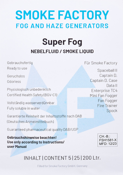 Smoke Factory Super Fog Fluid 5L
