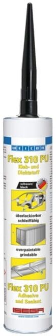 WEICON Flex 310 PU, dauerelastischer Kleb- und Dichtstoff auf Polyurethanbasis, 300 ml, schwarz (13301310)