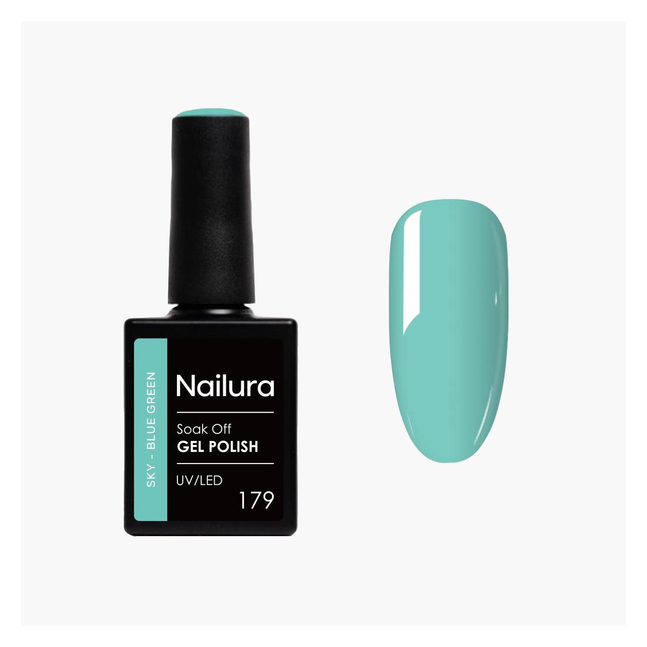 Nailura - Gel Polish 179 - Sky Blue Green - 10 ml (Himmelblaugrün, Sky Blue Green, Gel-Effekt Nagellack) (70198)